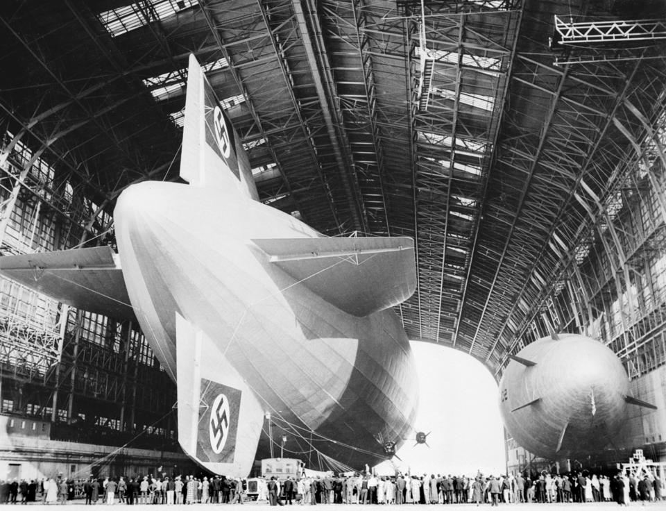 <p>A view of some of the crowds of visitors who viewed the Zeppelin Hindenburg in the hanger at Lakehurst, New Jersey, May 10, 1936. (Planet News Archive/SSPL/Getty Images) </p>