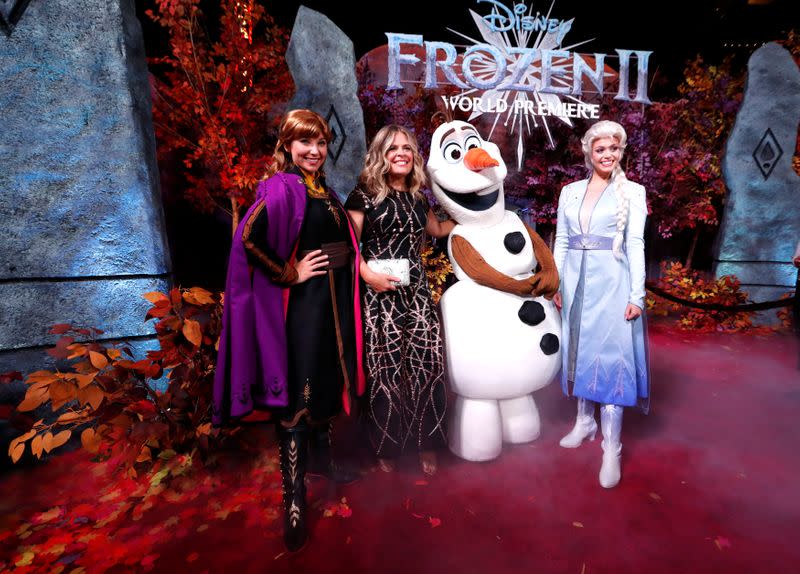 Director Lee poses at the premiere for the film "Frozen II" in Los Angeles