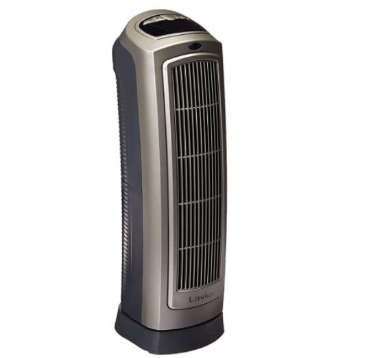 <a href="https://amzn.to/3kV1pGb" target="_blank" rel="noopener noreferrer">This electric space heater</a> has two settings, a thermostat, oscillation, built-in timer and a remote control. It has a 4.5-star ratings and more than 8,500 reviews. Find it for $70 on <a href="https://amzn.to/3kV1pGb" target="_blank" rel="noopener noreferrer">Amazon</a>.