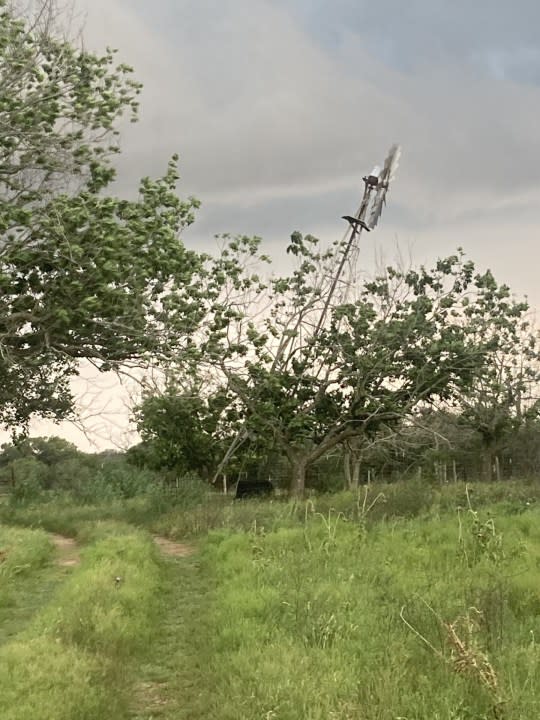 Blown-down windmill in Hye, Texas (Courtesy KXAN viewer)