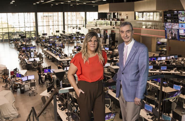 Domique Metzger y Nelson Castro, responsables de Telenoche, el histórico noticiero del prime time de eltrece