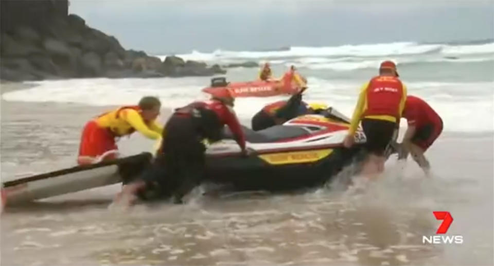 The veteran surfer’s own surf lifesaving club searched for him but there was no sign of the missing man. Source: 7 News