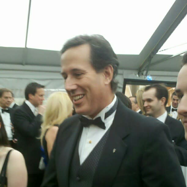 Rick Santorum at the Yahoo/ABC reception. <a href="http://web.stagram.com/feed/#WHCD" rel="nofollow noopener" target="_blank" data-ylk="slk:#WHCD;elm:context_link;itc:0;sec:content-canvas" class="link ">#WHCD</a>