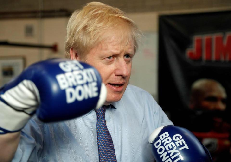 Boris Johnson at Jimmy Egan’s Boxing Academy on November 19.