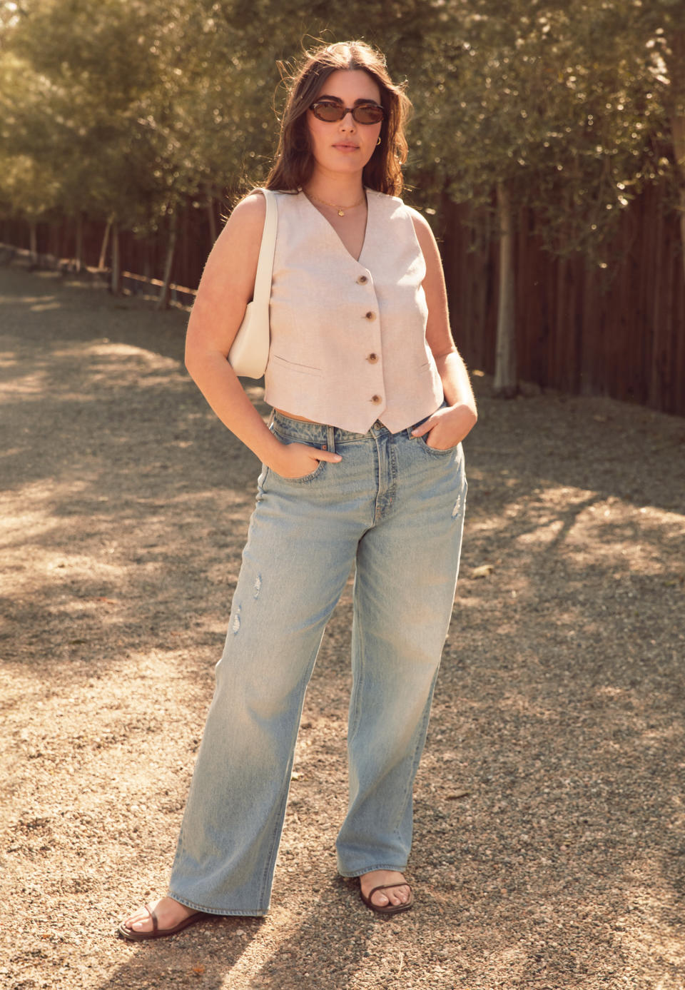 Old Navy's wide-leg denim jeans are best-sellers this season.