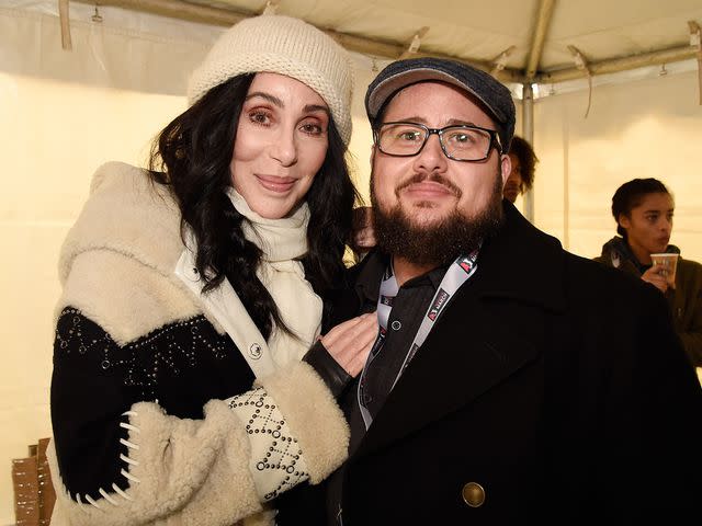 <p>Kevin Mazur/WireImage</p> Cher and Chaz Bono