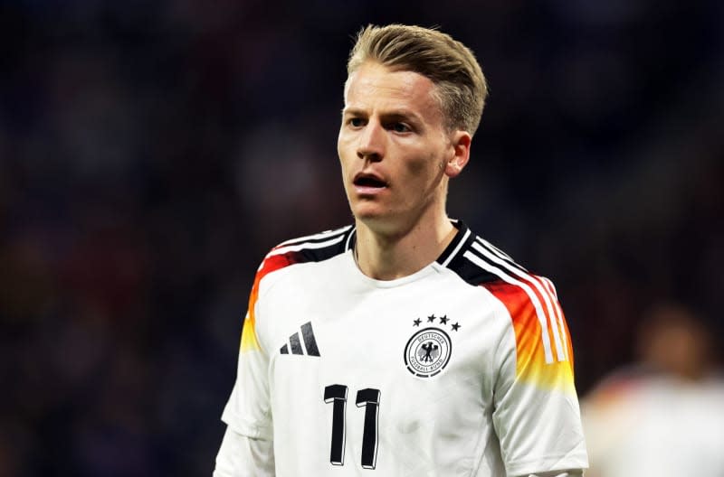 Germany's Chris Fuehrich reacts during the International soccer matche between France and Germany at Groupama Stadium. Top tier Bundesliga club Bayern Munich are said to be interested in signing Fuehrich, German magazine Sport Bild reported on 27 March, without citing sources. Christian Charisius/dpa