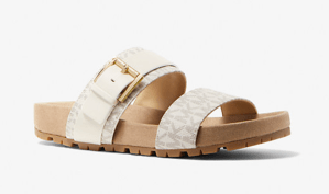 Michael Kors Mylah Logo and Leather Sandal