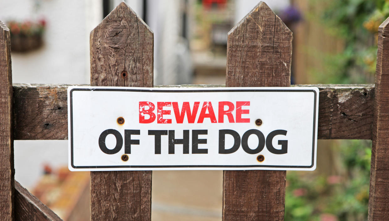 Beware of the dog sign