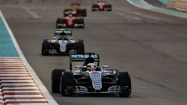 Hamilton faces punishment for ignoring team orders. Pic: Getty