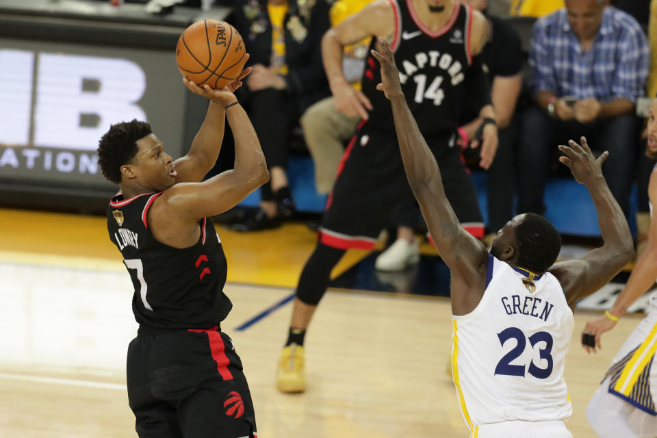 Kyle Lowry rises up for a shot during the NBA Finals. (Sergio Estrada-USA TODAY Sports)