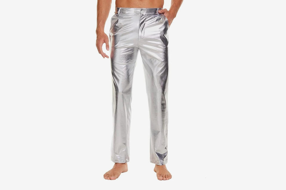 Metallic Straight Leg Trousers