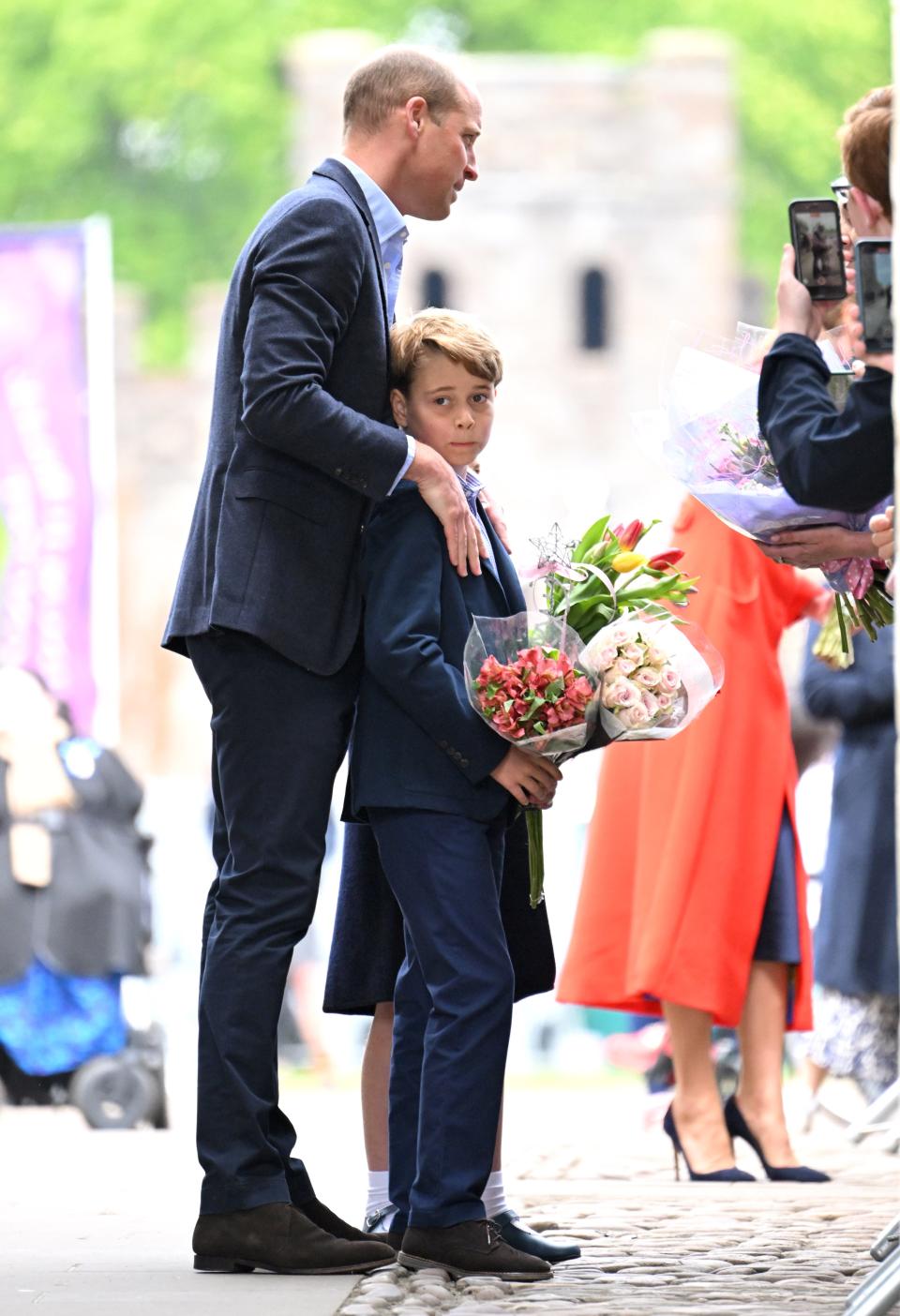 Prince William and Prince George visit Cardiff Castle on June 4, 2022 in Cardiff, Wales.