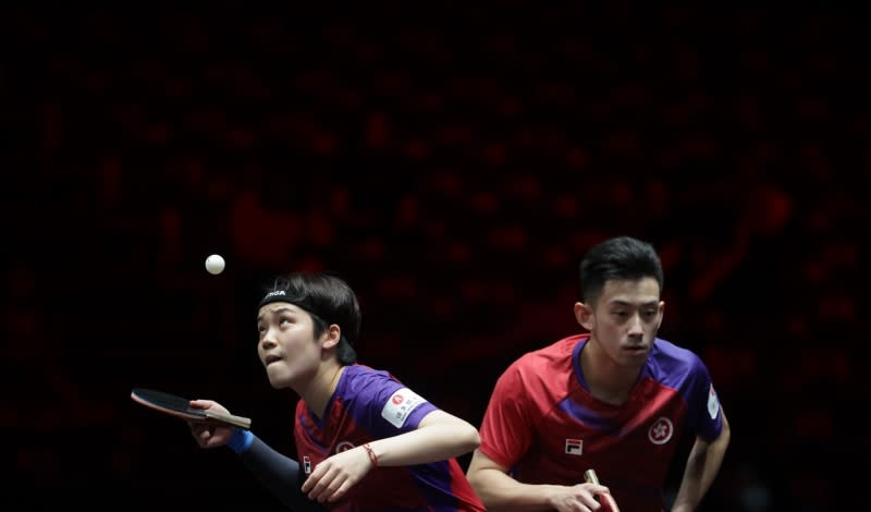 杜凱琹（左）及黃鎮廷（Photo Credit：World Table Tennis）