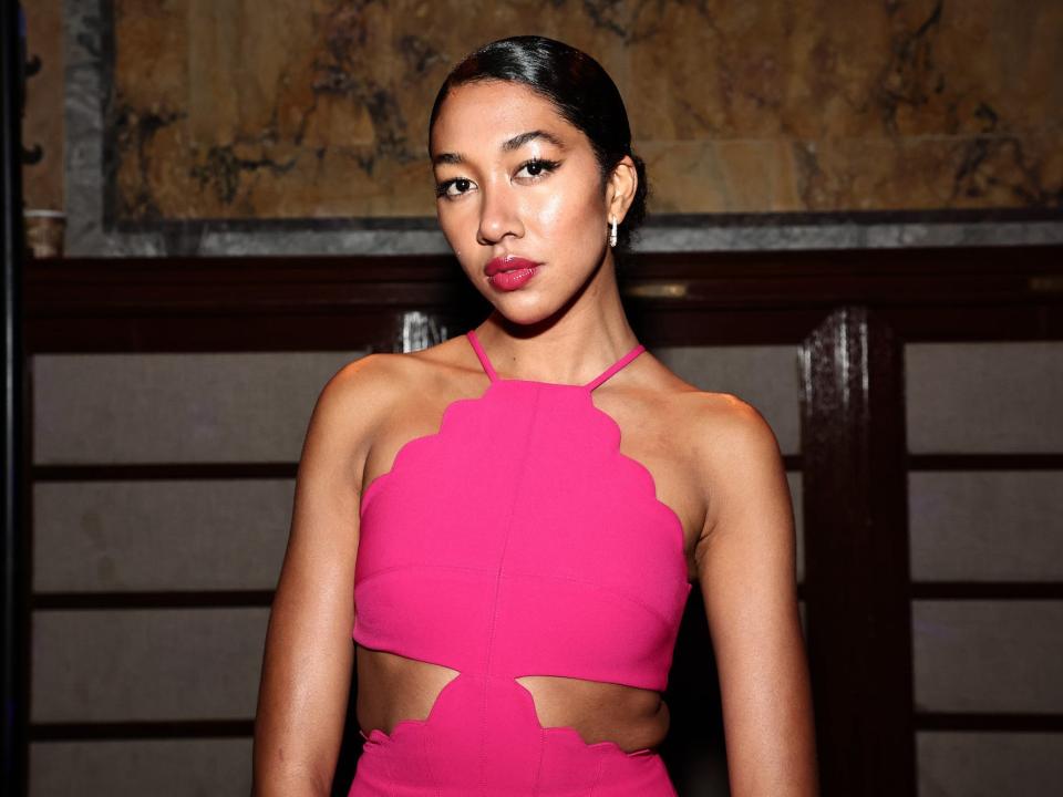 Aoki Lee Simmons attends the Prabal Gurung show during New York Fashion Week: The Show at New York Public Library on February 10, 2023 in New York City.