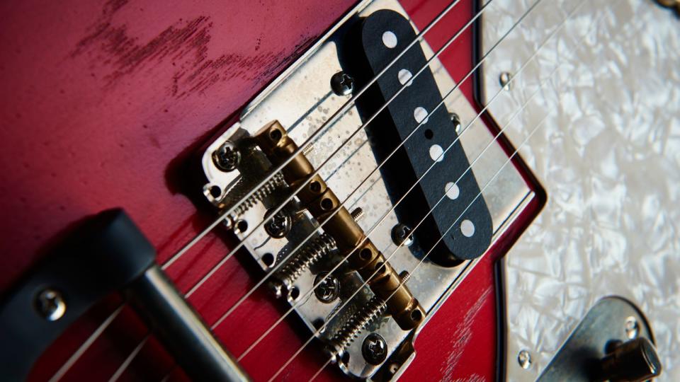 Close up of Fender Tele bridge pickup