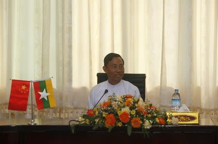 Shwe Mann, chairman and speaker of the lower house in parliament, speaks at the opening ceremony of Pyithau Hluttaw (Lower House) Commission for Assessment of Legal Affairs and Special Issues office, in Yangon, December 9, 2011. REUTERS/Soe Zeya Tun