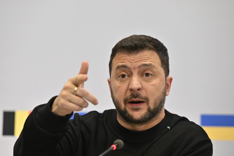 Wolodymyr Selenskyj spricht im Bundestag (Symbolbild: Eric Lalmand/Belga/dpa)