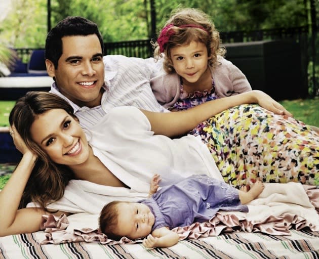 Jessica Alba and her family (husband Cash Warren, and daughters Honor and Haven) in a file photo from a shoot by photographer Justin Coit in 2011. (Photo: jessicaalba.net)