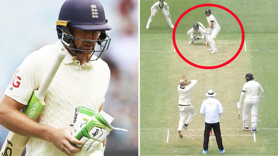 Jos Buttler, pictured here throwing away his wicket in the third Ashes Test.