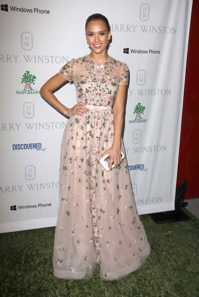 <b>Jessica Alba</b><br><br>The <i>Fantastic Four</i> actress looked flawless in a blush pink, floral Valentino gown from the designer’s Resort 2013 collection - which she teamed with a white Roger Vivier clutch - at The First Annual Baby2Baby Gala in LA. We love how Jess looks amazing whether she’s running errands or on the red carpet – no wonder she’s one of the world’s best dressed women.<br><b><br>[Related: <a href="http://uk.lifestyle.yahoo.com/photos/this-week-s-10-best-dressed-celebrities-17-24-aug-slideshow/jessica-alba-photo-1345822597.html" data-ylk="slk:Jessica Alba - This week’s 10 best dressed celebrities 17-24 Aug;elm:context_link;itc:0;sec:content-canvas;outcm:mb_qualified_link;_E:mb_qualified_link;ct:story;" class="link  yahoo-link">Jessica Alba - This week’s 10 best dressed celebrities 17-24 Aug</a>]</b>