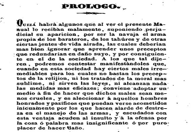 Prólogo del ‘Manual del baratero’ (imagen extraida directamente del libro)