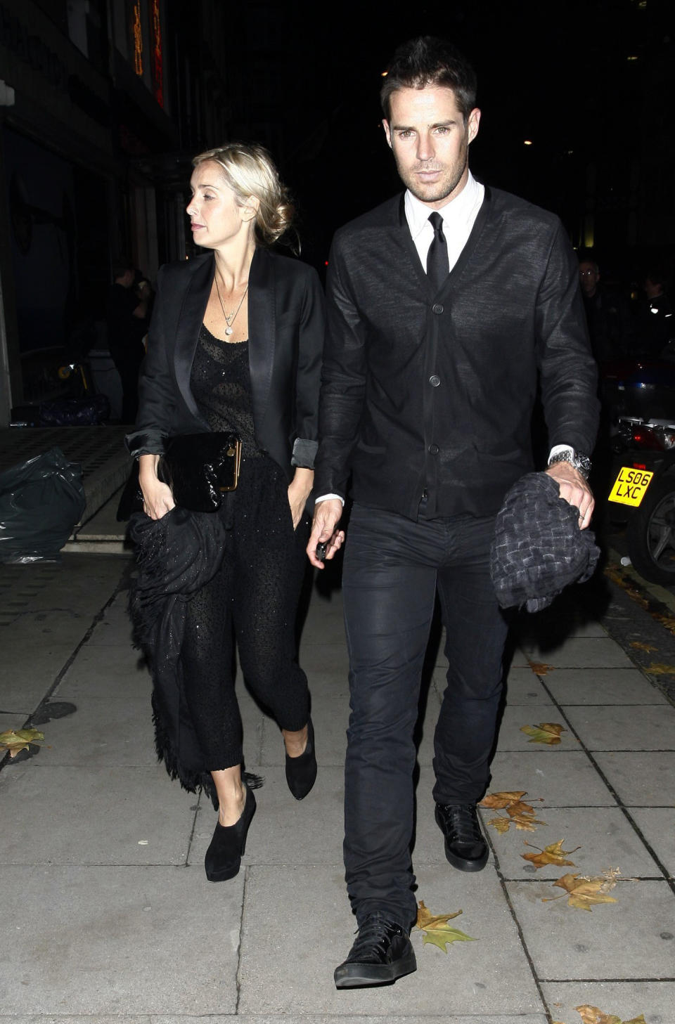 Louise Redknapp and Jamie Redknapp arrive to the Stella McCartney Christmas Lights switching-on ceremony at her West London boutique.