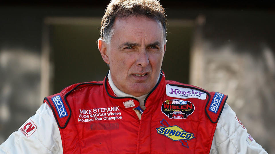 Mike Stefanik, pictured here at the NASCAR Whelen Modified Tour Sunoco 100 in 2014.