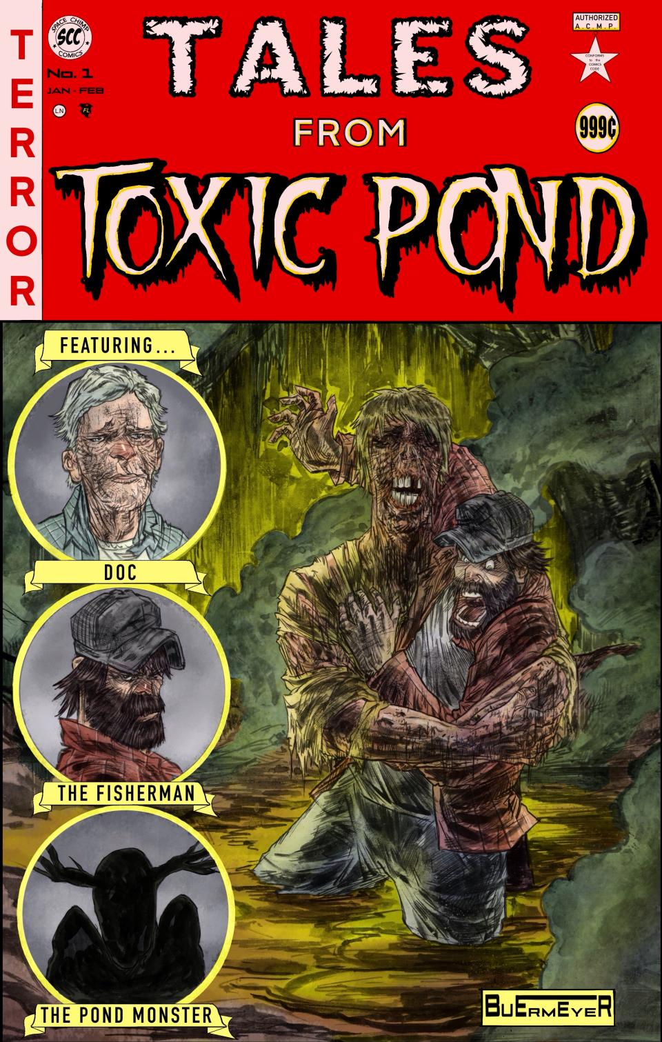 The first issue of Tales from Toxic Pond featured a "Twilight Zone" homage cover and an EC Comics "Tales from the Crypt "homage cover.