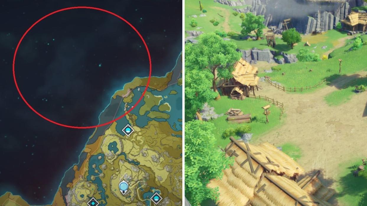 Qiaoying Village in Liyue may be an upcoming location in Genshin Impact that will be added before the release of Fontaine in version 4.0. (Photos: HoYoverse)