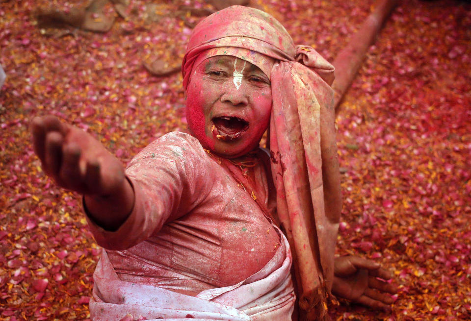 Widows celebrate Holi