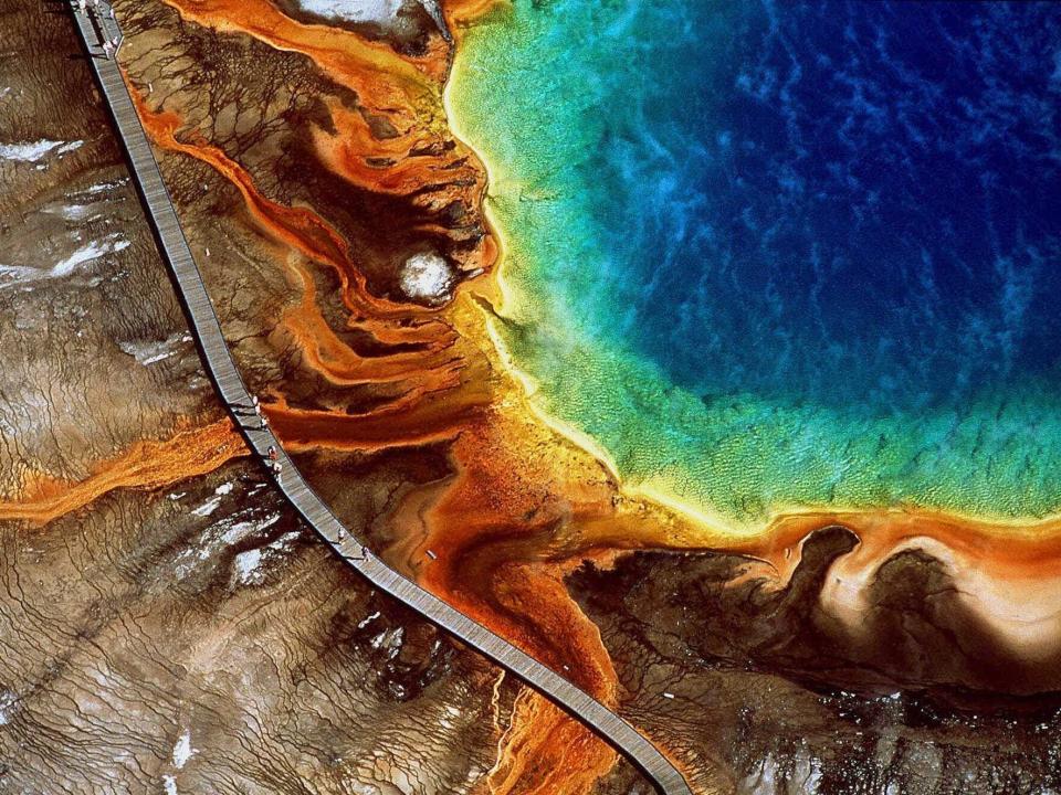 Grand Prismatic Spring wyoming hot spring rainbow