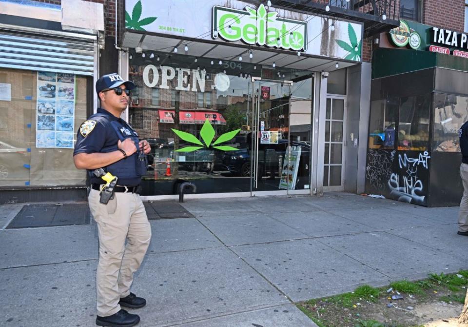 The New York sheriff’s office and NYPD raided the Gelato illegal pot shop in Brooklyn on April 29, 2024. Gregory P. Mango