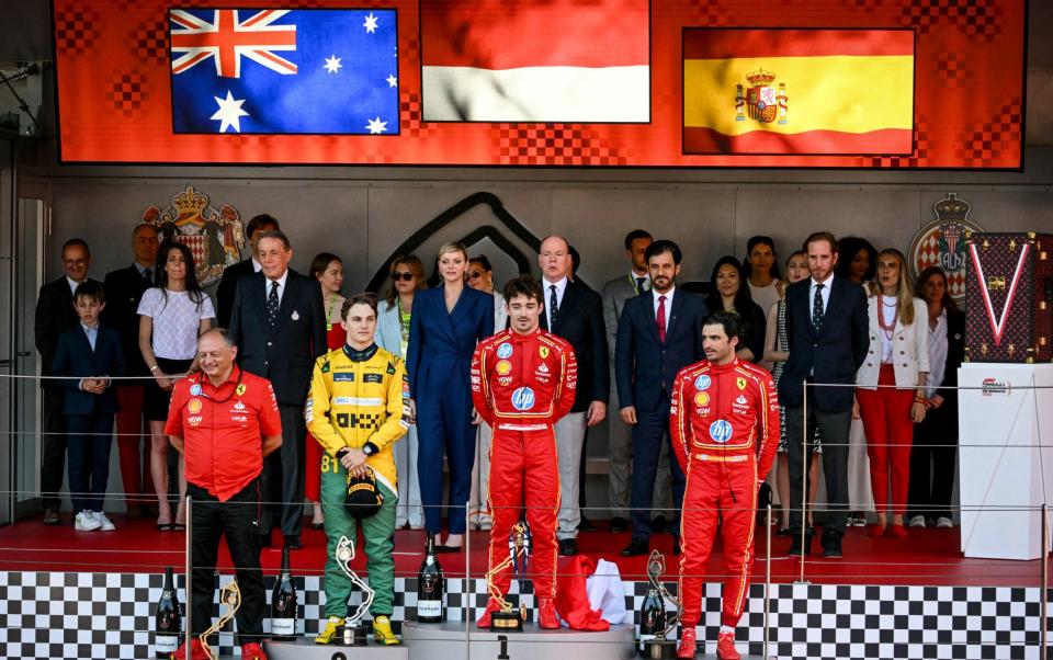 The three drivers on the podium