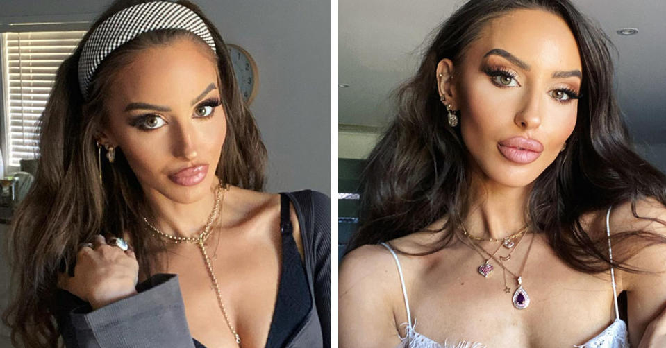 Two selfies of MAFS star Elizabeth Sobinoff