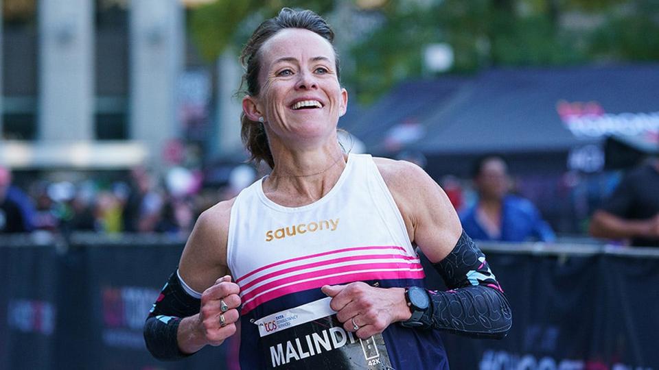 Malindi Elmore of Kelowna, B.C., has automatically qualified for the Olympics next summer. She ran a personal best 2:23:30 and under the 2:26:50 women's standard for Paris in Sunday's Berlin Marathon. (Alex Lupul/Canadian Press/File - image credit)