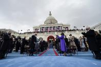 <p>The crowd applauds as President-elect Joe Biden arrives at the U.S. Capitol. </p>