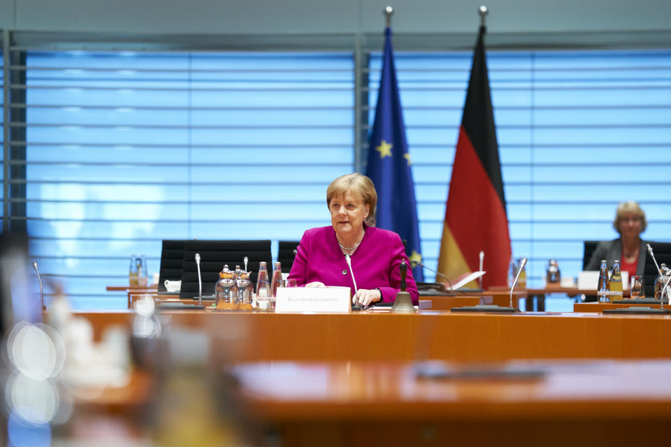 European countries like Germany, where Chancellor Angela Merkel has gotten high marks for her leadership during the crisis, have a history of supporting government programs. They also have universal safety net programs that have existed for decades. (Photo: Pool via Getty Images)