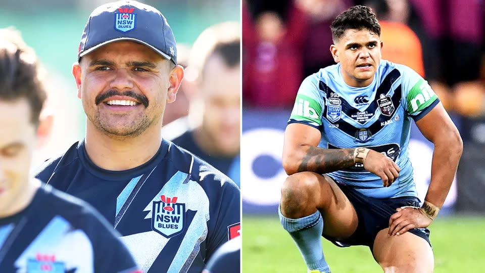 Pictured here, NSW Blues Origin star Latrell Mitchell has been ruled out of Game I with injury.