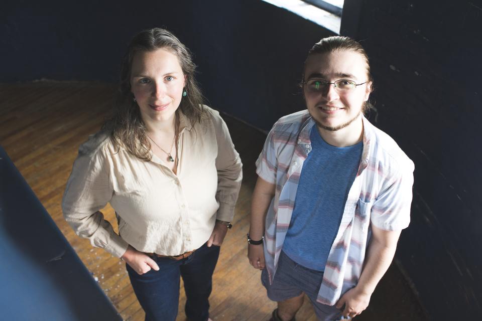 Elisabeth Newton, assistant professor of physics and astronomy at Dartmouth and recent Dartmouth graduate, Jack Duranceau, are pictured at the college on July 18, 2023. Queechee native, Duranceau, discovered two exosolar planets as part of his senior thesis project.