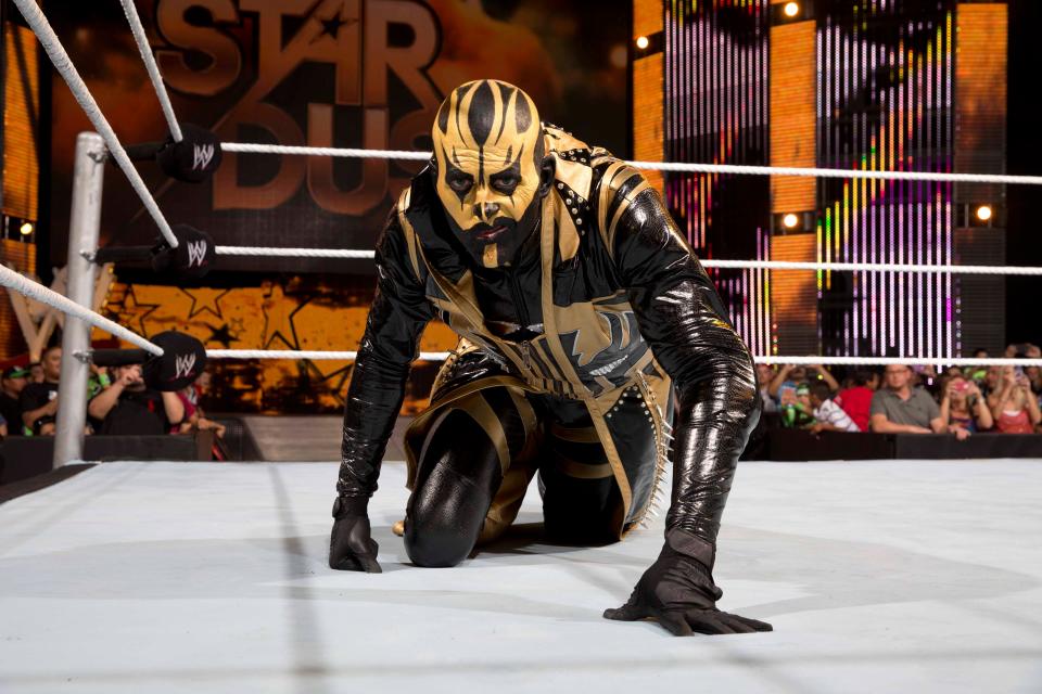 WWE wrestler Goldust, aka Dustin Runnels, was a controversial persona in the late 1990s for portraying a flamboyant gay character as his gimmick.