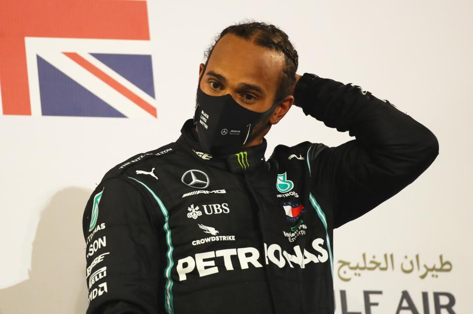 <p>Out: Lewis Hamilton</p> (Pool via REUTERS)