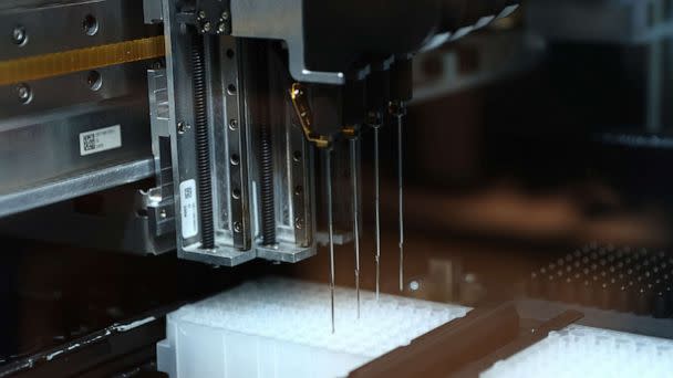 PHOTO: An automated system extracts DNA for Monkeypox virus testing at the UW Medicine Virology Laboratory, July 12, 2022, in Seattle. (Karen Ducey/Getty Images)