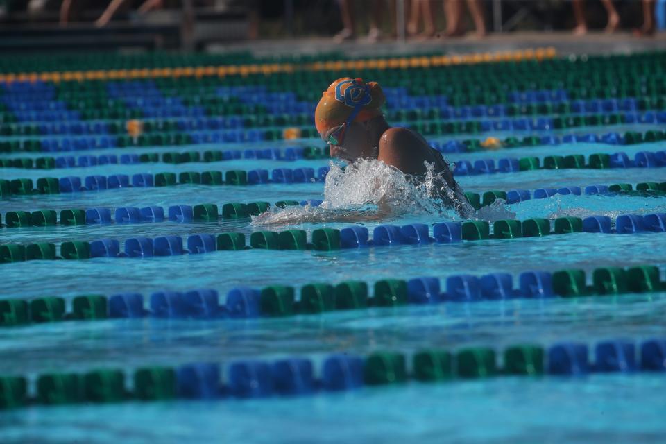 Scenes from the LCAC Swimming and Diving Championships at the FGCU Aquatics Center on Friday, October 15, 2021.  Cape Coral High School won as a team for both the girls and the boys.  
