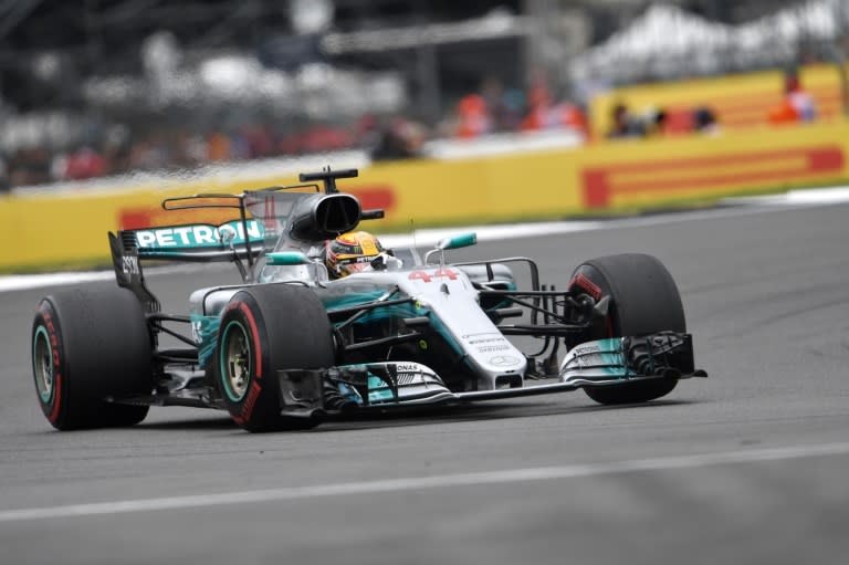 Mercedes' British driver Lewis Hamilton drives during the British Formula One Grand Prix at the Silverstone motor racing circuit in Silverstone, central England on July 16, 2017