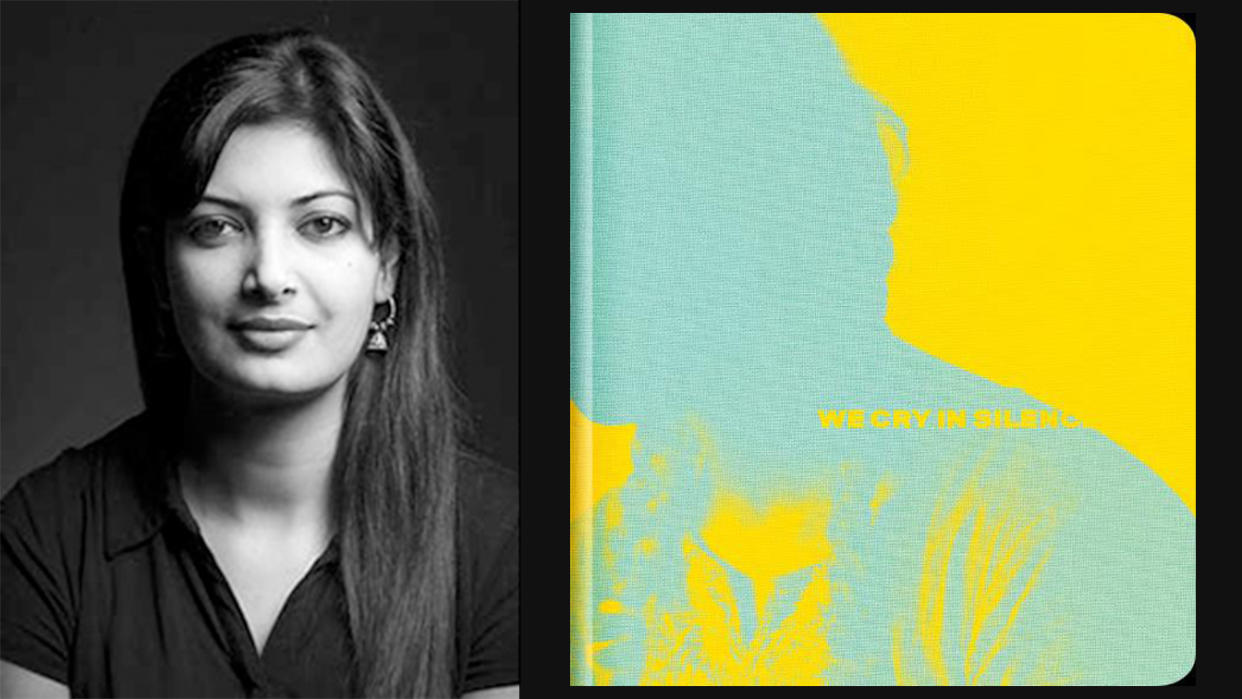 Photojournalist Smita Sharma and the cover of her new book 