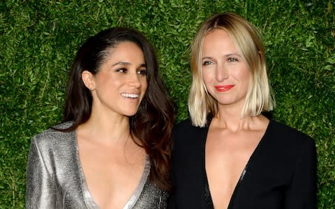 Meghan Markle (Left) and Misha Nonoo attend the 12th annual CFDA/Vogue Fashion Fund Awards at Spring Studios on November 2, 2015 in New York  - Credit: Andrew Toth/Getty Images