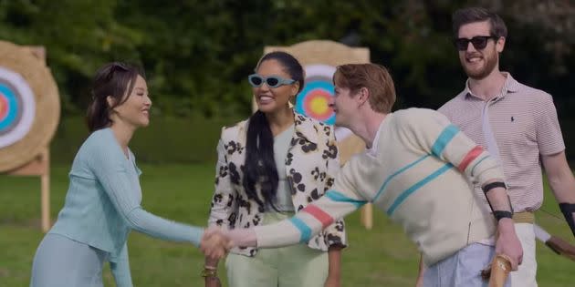 Dakota Lohan makes a brief appearance in Irish Wish's archery sequence