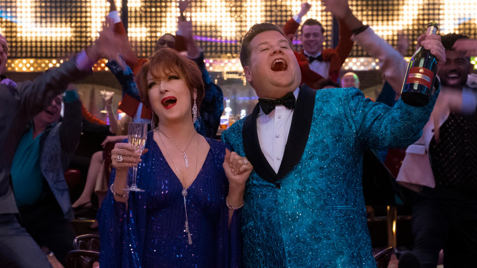 Meryl Streep and James Corden in Netflix musical 'The Prom'. (Credit: Melinda Sue Gordon/Netflix)