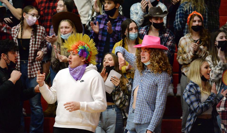 Fairview High School students cheer during a boys basketball game against visiting Titusville on Jan. 11.